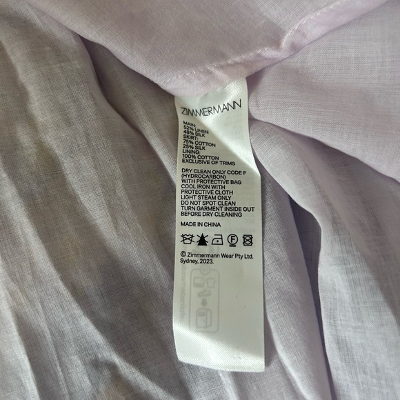 NWT Zimmermann Floral Ruffle Linen & Silk Gown in Blue Meadow OP US2P - Picture 10 of 17